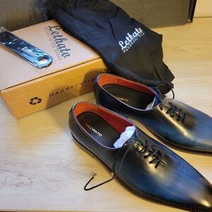 Men's Blue Leather Dress Shoes